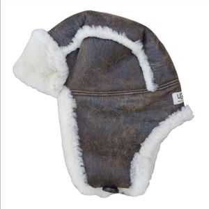 UGG Unisex Leather & Shearling Winter Bomber Hat